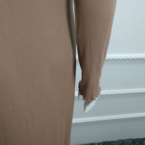 Loriya <span class=keywords><strong>Falbala</strong></span> mode robe corporelle conception Simple plaine laine coton sous Abaya traditionnel musulman vêtements et accessoires dubaï - Product Image 6