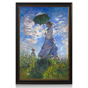 Famosa Impressione Riproduzioni Il Lungomare Donna un Parasole Claude Oscar Monet dipinti con telaio
