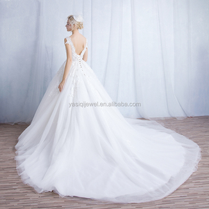 En gros la main perles robe de bal dos nu robe de mariée - Product Image 1