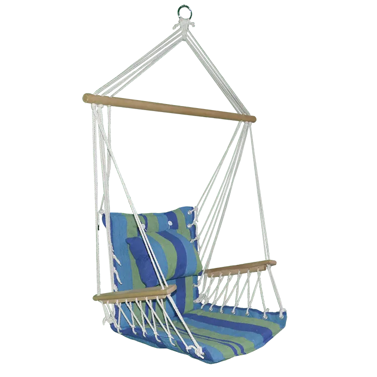 Garden ceiling macrame outdoor rope cotton fabric hanging rope swing hammock chair with stand