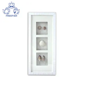 Shadow Box Frame Custom Square Wooden Shadow Box Photo Frame 3D Seashell Display Case Picture Frame