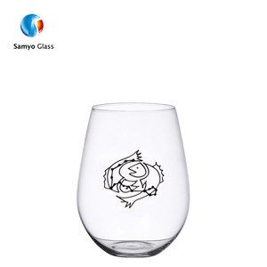 Stemless tops de Constellation wine drinking glass cup <span class=keywords><strong>egg</strong></span> shape water milk glass cup with handle - Product Image 6