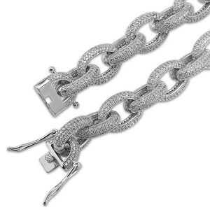 Nuevo collar de hombre de Hip Hop de alta calidad, collares de piedras CZ Micro pavimentadas chapados en Color dorado y plateado de latón helado, 18 "22" de longitud - Product Image 6