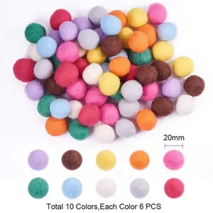 10 Màu 60 Cái Pom Poms Len Tinh Khiết Cảm Thấy Balls Cho DIY Craft Dự Án