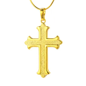 AP71103 Xuping 24K Goud Kleur Ketting Hanger + Unisex Koperlegering Cross Christian Hanger