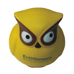Logo personalizzato gufo palla antistress PU gufo spremere giocattolo