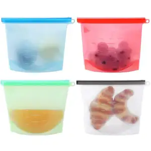 100% Airtight Seal Reusable Vacuum Silicone Food Storage Bag offreezer bags