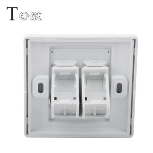 Pelat Muka TOM-MB-17-02 86X86Mm 2 Port Jaringan Port Ganda <span class=keywords><strong>Faceplate</strong></span> <span class=keywords><strong>RJ45</strong></span> 2 Port ABS Pelat Dinding - Product Image 4