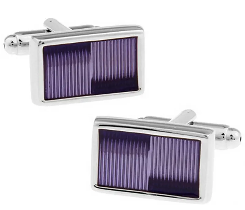 Stainless Steel Purple Enamel cufflinks for mens