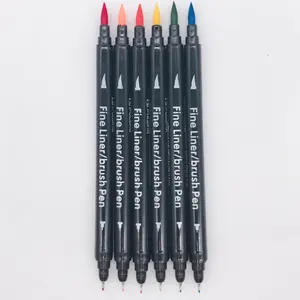 Doppel spitze twin tip dual tip wasser farbe stift pinsel stift und feine liner zeichnung pen-set