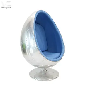 Современный Ретро алюминий пространство мяч яйцо pod образный поворотный стул мебель для дома