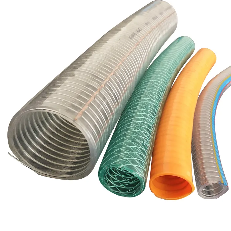 Clear pvc fiber braid reinforced plastic hose flexible steel wire tube