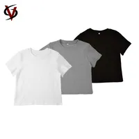 Guangzhou V & S OEM Unisex kısa kollu özel pamuk baskı logosu çocuk çocuklar boş düz T shirt