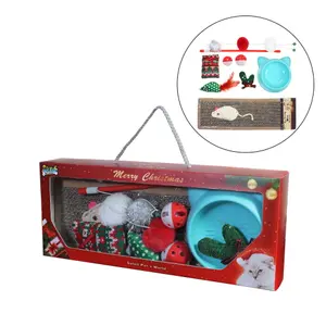 Hot Sale 8 Packs Brinquedos & Acessórios de Presente de Natal Para Animais de Estimação Para Gatos