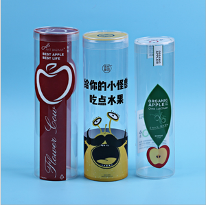 clear transparent small pvc cylinder tube plastic packaging display box with lid (0.3-0.5mm thickness )