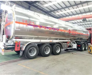 Fábrica de aluminio de tri-eje 33000 litros de agua de aceite diesel semi camión cisterna de combustible de remolque