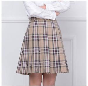 刺繍ロゴ入り 日本女子校制服 スマートカジュアル プリーツ入り チェック柄 女子学生制服 - Product Image 1