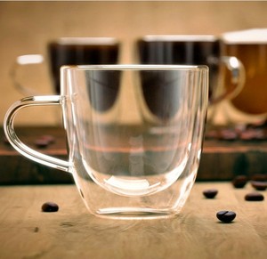 5 oz transparente aislado doble pared de vidrio tazas de 2 tazas de té, café con leche capuchino <span class=keywords><strong>Cafe</strong></span> Espresso helado té - Product Image 2