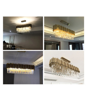 <span class=keywords><strong>Lampadario</strong></span> Rettangolare <span class=keywords><strong>Moderno</strong></span> in Acciaio Inox e Cristallo Design Italiano E14 per Hotel e Ristoranti Stile <span class=keywords><strong>Rustico</strong></span> - Product Image 5