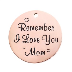 Inspirational khắc thép không gỉ quyến rũ 25mm Vòng tin nhắn cho mẹ món quà để nhớ 'tôi yêu bạn' - Product Image 2