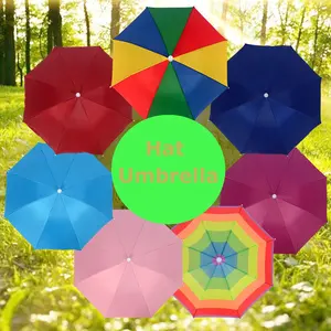 Promocional mini cor personalizada sol chapéu da cabeça do guarda-chuva