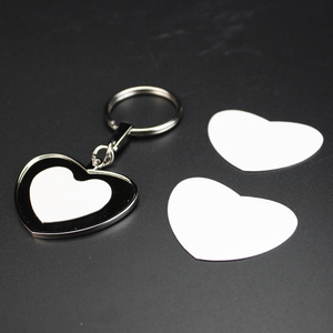 Chất lượng cao đôi bên in ấn Keychain hình trái tim trống thăng hoa móc khóa kim loại - Product Image 2