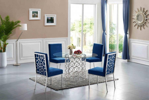 Chaise de salle à manger en acier inoxydable doré de loisirs <span class=keywords><strong>2023</strong></span>, dossier en nid d'abeille, chaise de restaurant en velours pour la maison, l'hôtel, le mariage - Product Image 2