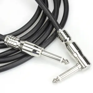 OEM Electric Guitar Cable Straight To Right Angle 1/4 Inch Plug For Musical Instrument