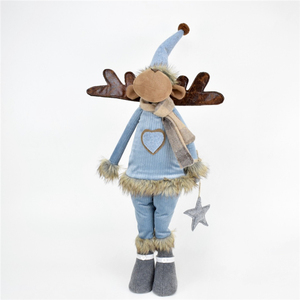 Boheng Xmas Gift Elk Home Decorations Standing Moose Christmas Decor Wholesale Blue Fabric Reindeer with <strong>Star</strong> <strong>Hanging</strong> - Product Image 5