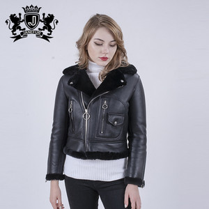Venta caliente nuevos diseños de las mujeres de piel de <span class=keywords><strong>oveja</strong></span> negro rizo de piel chaquetas abrigos - Product Image 4