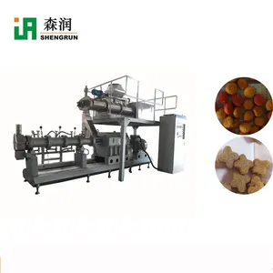 Production line dry wet pet pellet processing automatic dog food making machine extruder