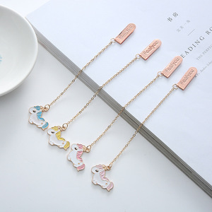 Bán Buôn Sản Xuất Kim Loại Thủ Công Mỹ Nghệ Chất Lượng Cao Bookmark Dễ Thương Tùy Chỉnh Unicorn Động Vật Kim Loại Mềm Men Bookmark Với Chuỗi - Product Image 2