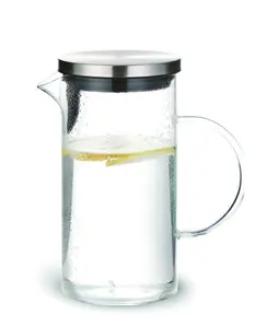 Glass Carafe Water Filter Pitcher Jug With Handle 1.3L