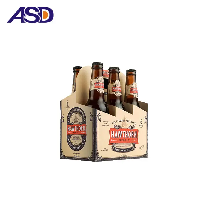 Tùy chỉnh in ấn 6 túi chai bia xuất khẩu thạc sĩ carton hộp, có thể tái chế sóng có thể gập lại rượu vang bao bì các tông hộp
