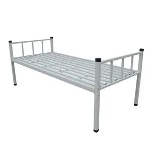 yatak ranza ped Suppliers-Fabrika doğrudan tedarik ferforje yatak mobilyaları yurdu çelik yetişkin tek kişilik yatak