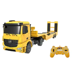 Trattore di ingegneria del semirimorchio a base piatta staccabile Rc da 2.4G con licenza RC Low Loader 1:20