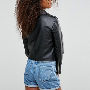 2018 di Alta Qualità Standard di Nero Sexy Giacca di Pelle Bomber Per Le Donne Per La Moda e Freddo - Product Image 3