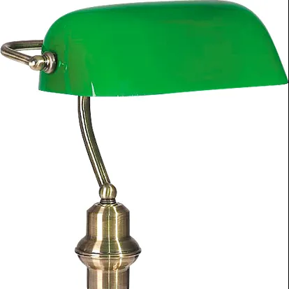 Cam yeşil gölge ve fermuar ile Vintage cam banka masa lambası ofis çalışması yatak odası E26 tabanı için uygun
