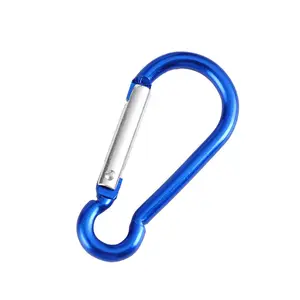 High Quality Colorful Aluminum D Shape Key Clips Promotion Gift Custom Carabiner Keychain Logo