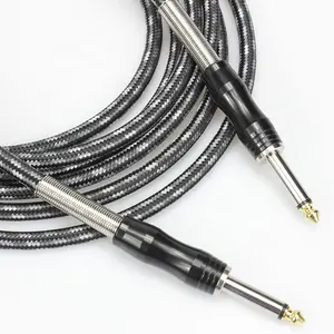 braid high quality 6.35m 1/4" Plug guitar cable for Musical instruments