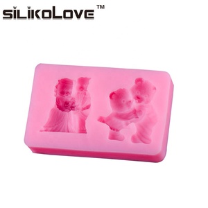 Moda Progettato Bella Figura Dell'orso 2 Cavità Del Silicone Mini Stampi per dolci Per I Bambini - Product Image 6