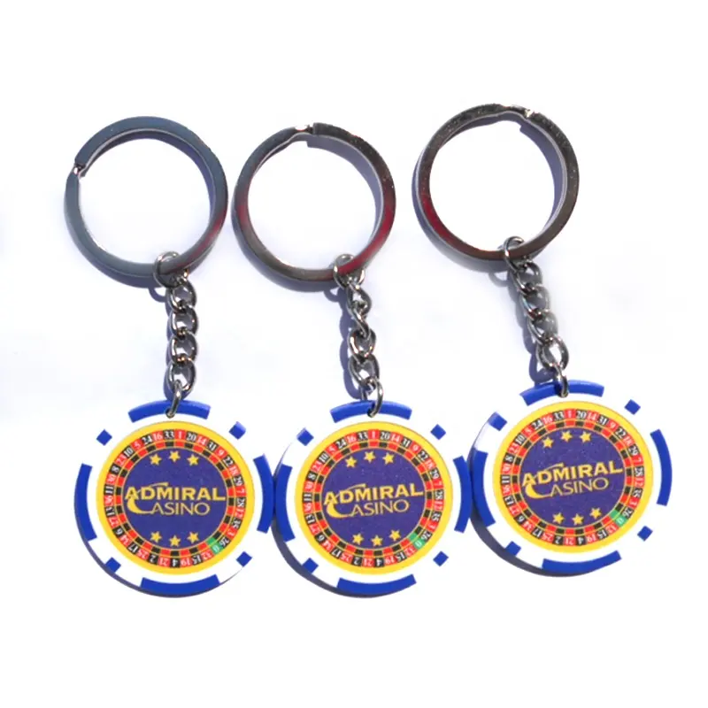 Roulette wheel design custom made keychain for casino gift aways or promotional products