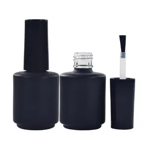 Muestra gratis de 5ml, 7ml, 9ml, 10ml, 11ml, 13ml, 14ml, 17ml, negro mate, botella vacía de esmalte de gel uv con cepillo