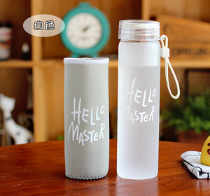 Colorato lettera bottiglia di acqua di vetro <span class=keywords><strong>con</strong></span> copertura del panno glassato bottiglia di vetro portatile bere tazza - Product Image 6