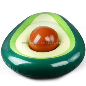 Fábrica personalizada gran oferta Durable plegable PVC inflable aguacate cama flotante reclinable anillo de natación para parques acuáticos - Product Image 3