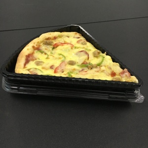 Plastic delivery triangle pizza box and recyclable triangle pizza container tray