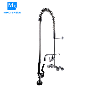 fábrica de buena calidad de montaje en pared de brazo de oscilación latón doble grifo monomando de cocina saque aerosol - Product Image 1