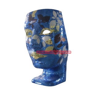 Commercio all'ingrosso interno grottesco Design arte scultura in fibra di vetro mosaico viso sedia in resina artigianato per la decorazione di forma sedie - Product Image 4