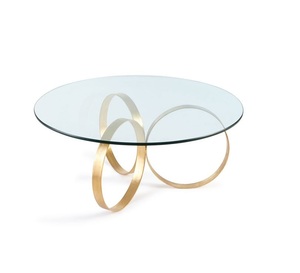 Hot Selling <strong>Round</strong> Center <strong>Table</strong> Stainless Steel Base <strong>Glass</strong> Top Coffee Tape <strong>Side</strong> <strong>Table</strong> - Product Image 2