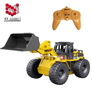 HUINA 1520 520 2.4G 1:18 6CH Điều Khiển Từ Xa Kim Loại Bánh Xe Tải Dozer Rc Máy Ủi Đồ Chơi Để Bán